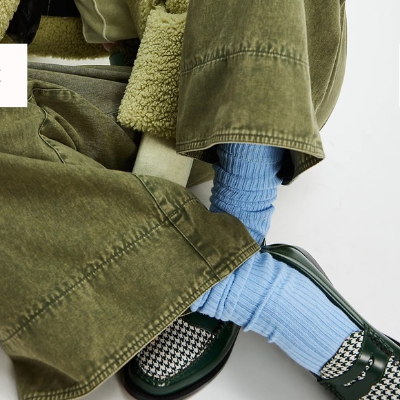 Free People Women’s Super Scrunch Solid Socks Light Blue - Picture 2 of 8